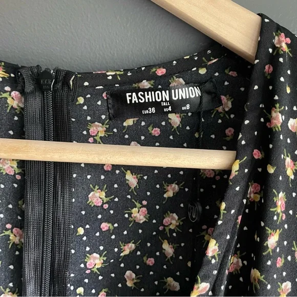 Asos Fashion Union Tall Tie Front Jumpsuit in Floral NWT - 4 Tall - Picture 5 of 9